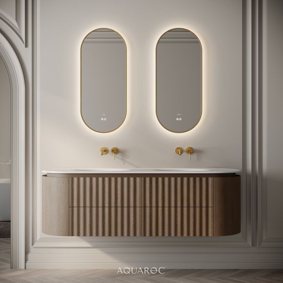 Belgravia II Double Vanity Unit & Stone Basin 1600mm Smoked Oak